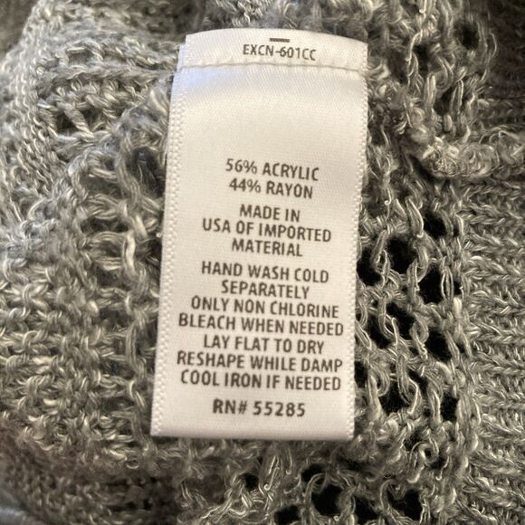 Vintage Y2K Express Crochet Sweater Vest Womens MEDIUM Gray Preppy Academia - Picture 5 of 10